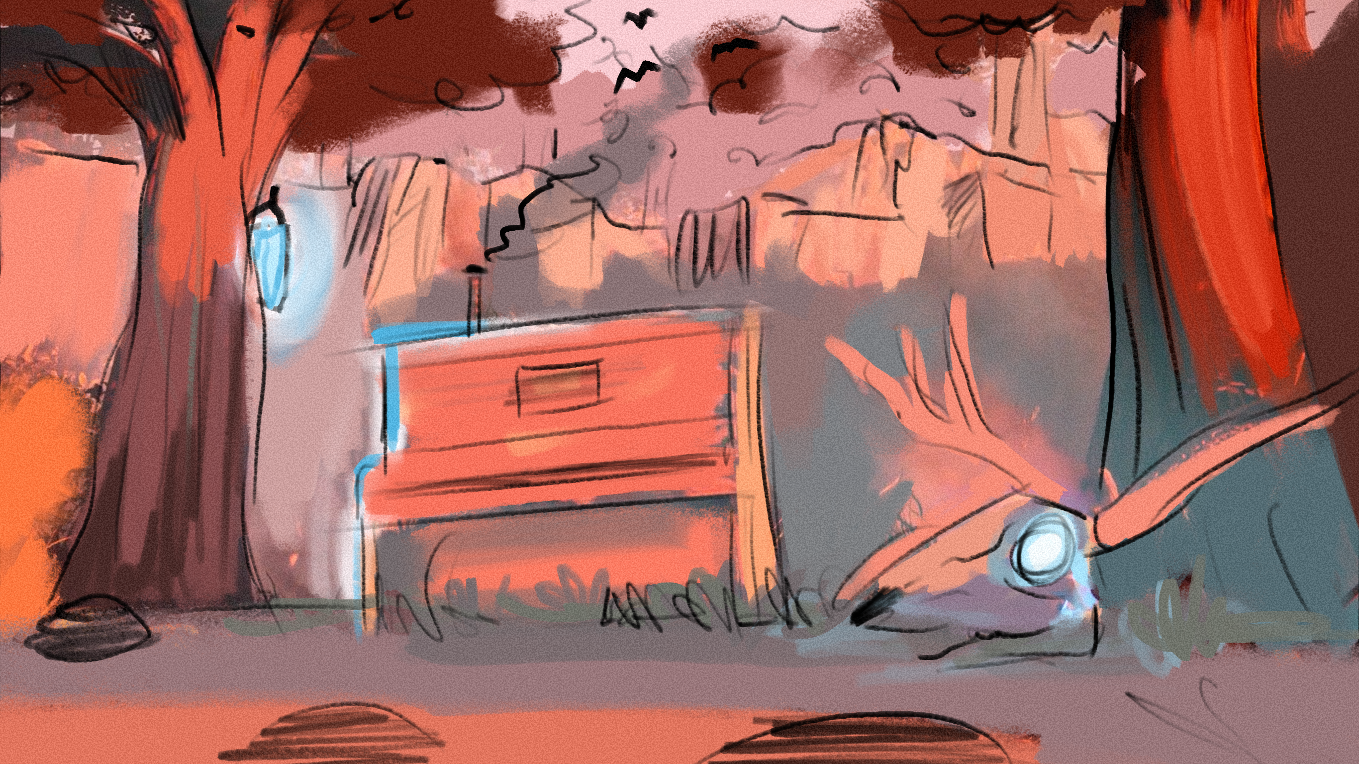 Concept art — scena del pianoforte