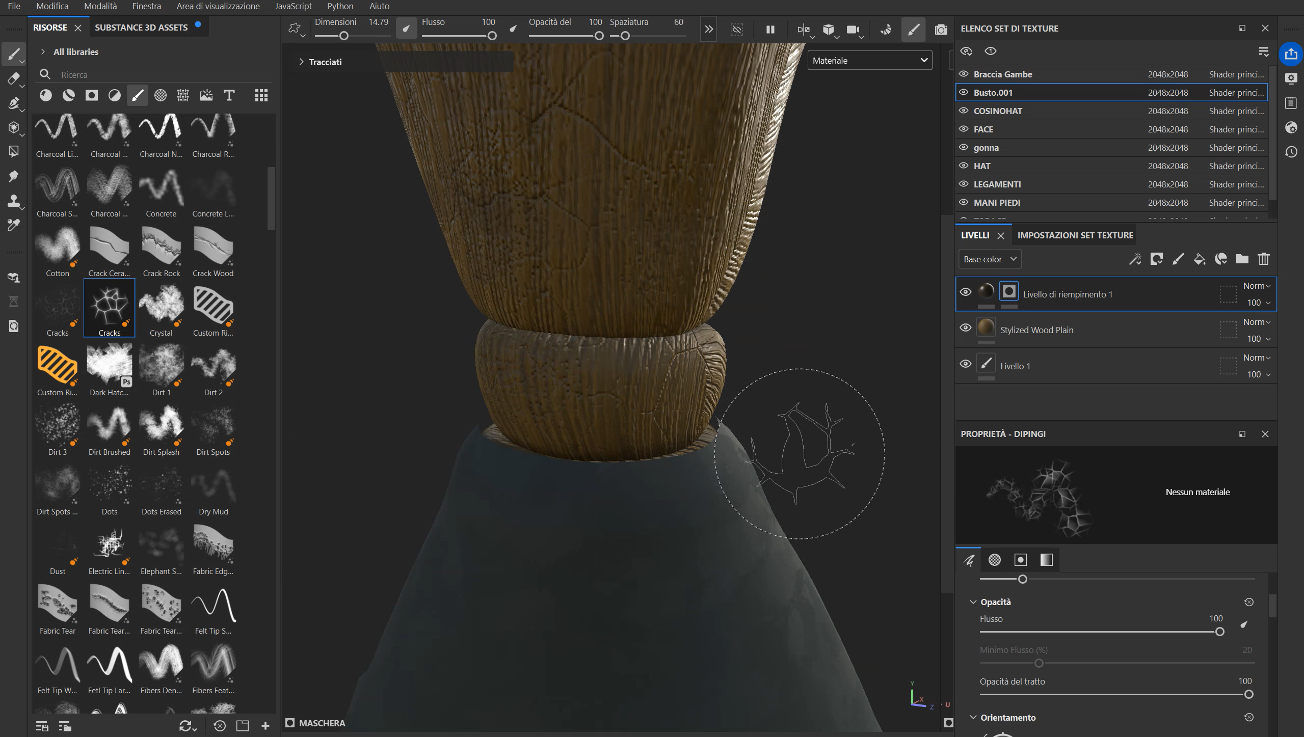 Dettaglio texturing legno