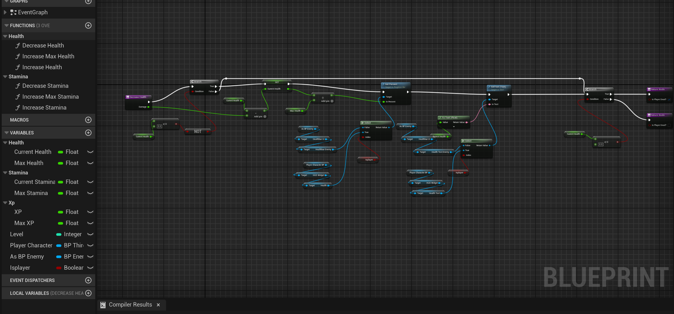Blueprint del sistema di salute, stamina ed esperienza